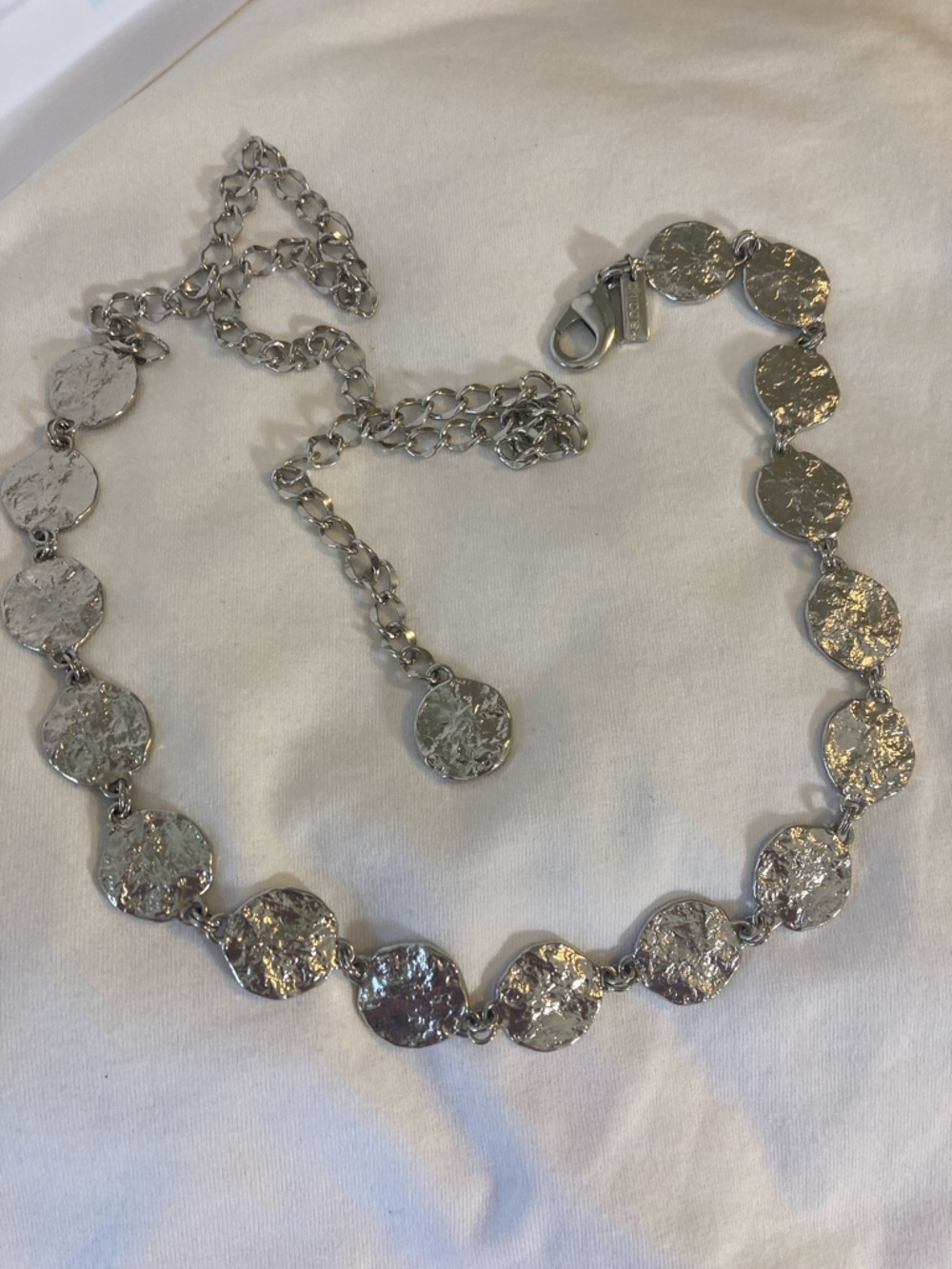 Chico’s Belt Silver Tone Round Chain Link  Accessory